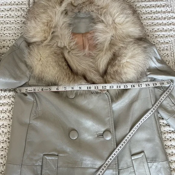 Vintage 60s/70s Fur leather Collar Coat - Picture 12 of 16